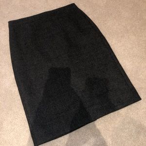 Classic Charcoal Gray Wool Pencil Skirt